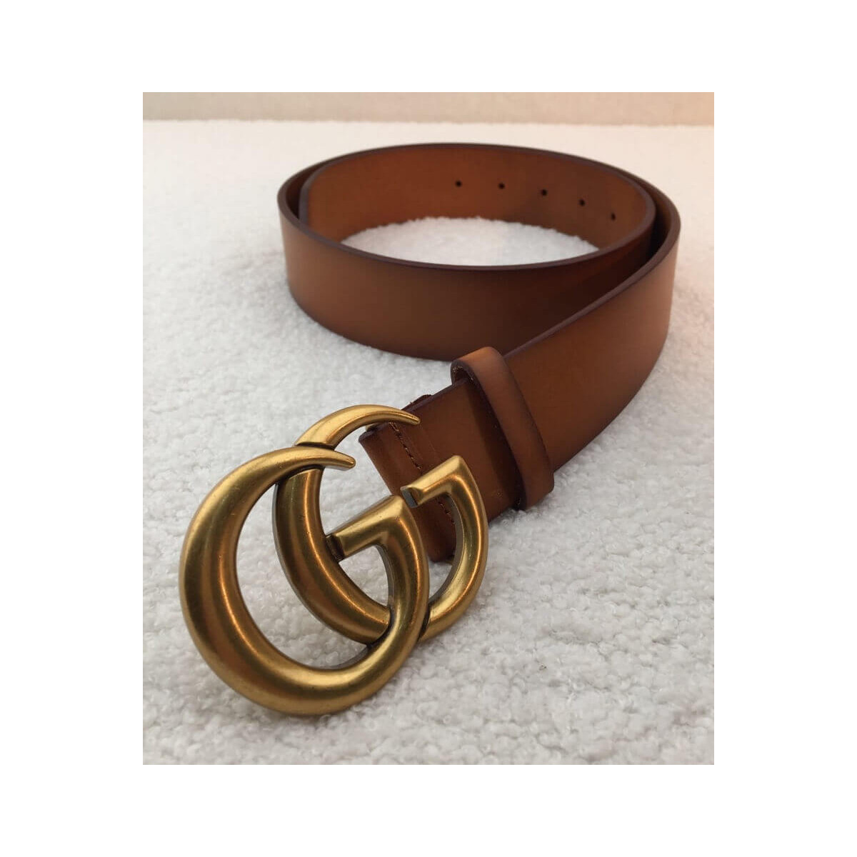 Gucci Leather Belt 40mm With Double G Brass Buckle 406831