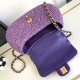 Chanel Mini Sequin Flap Bag with Top Handle Purple Tweed AS4573