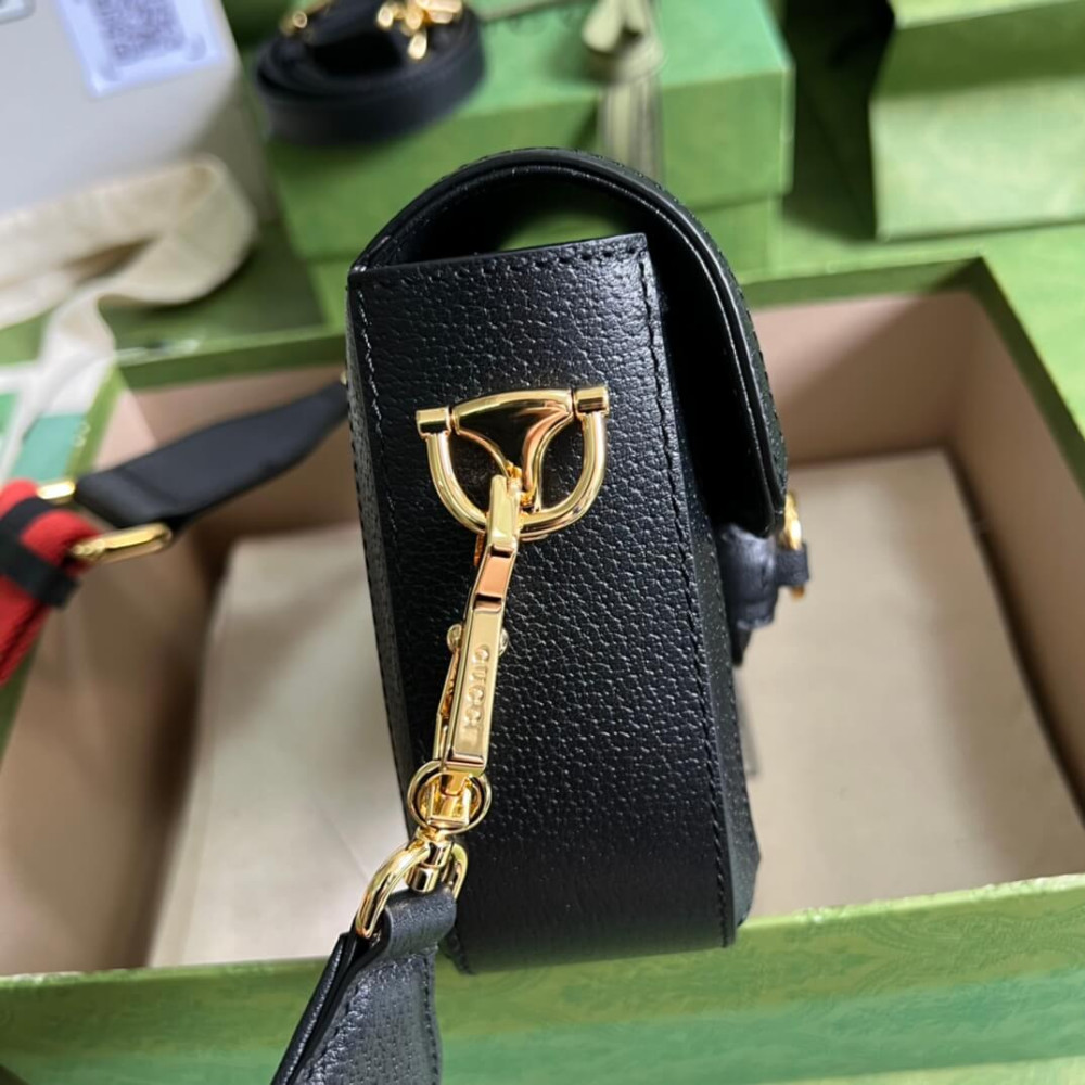 Gucci Horsebit 1955 Denim Mini Bag 658574 Black