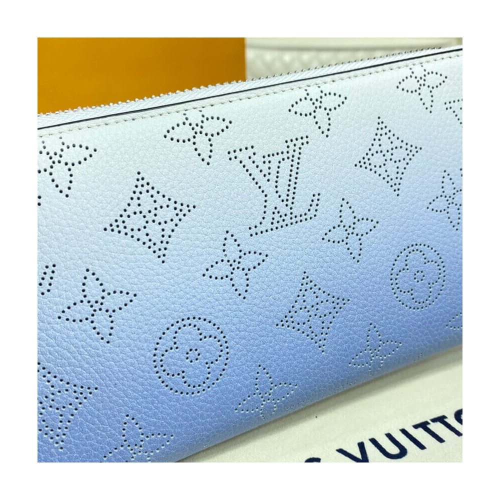 Louis Vuitton Zippy Wallet in Blue Gradient Mahina Perforated Leather M80494