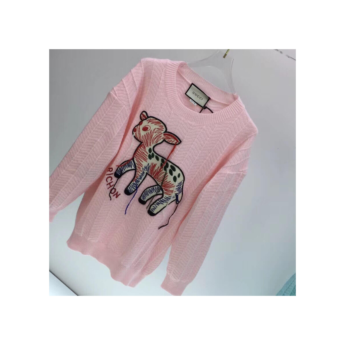 Gucci Mohair Sweater With Fawn Intarsia 639401