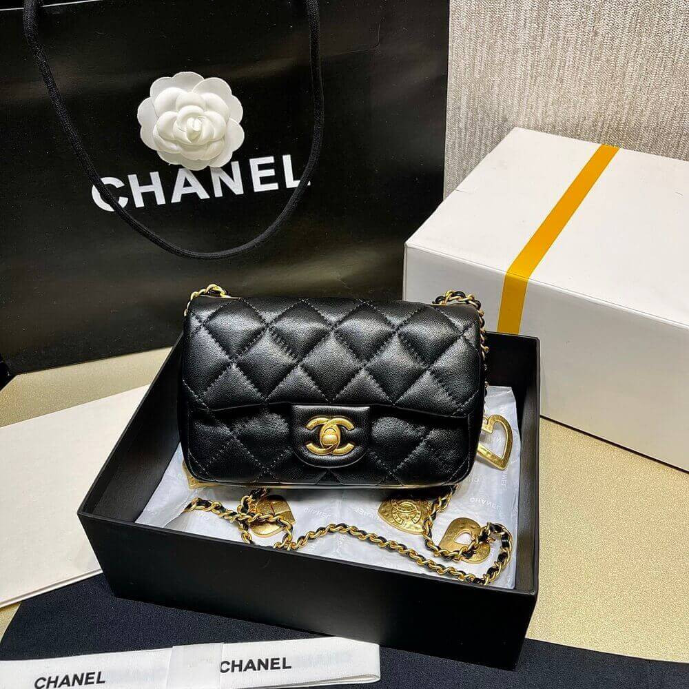 Chanel Mini Flap Bag Heart Chain AS3456