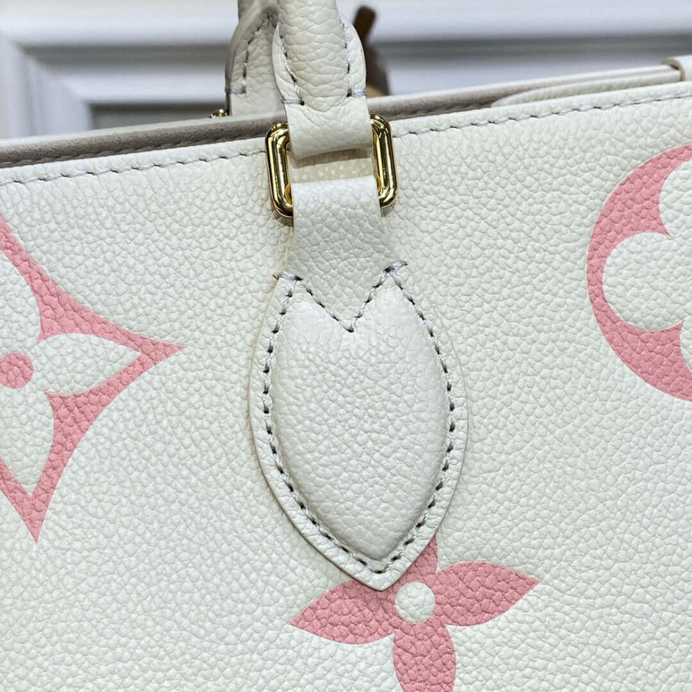 Louis Vuitton Monogram Empreinte Leather OnTheGo MM M21575 Creme/Pink