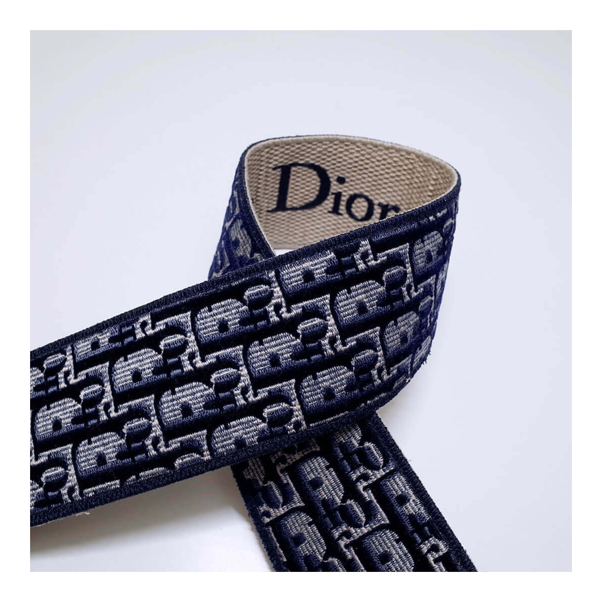 Dior Oblique Embroidered Velvet Shoulder Strap S8540C