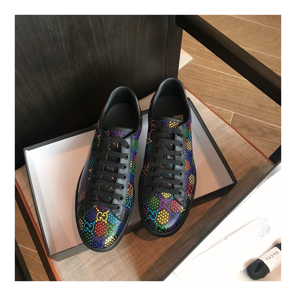 Gucci GG Psychedelic Ace sneaker ‎610086 Black