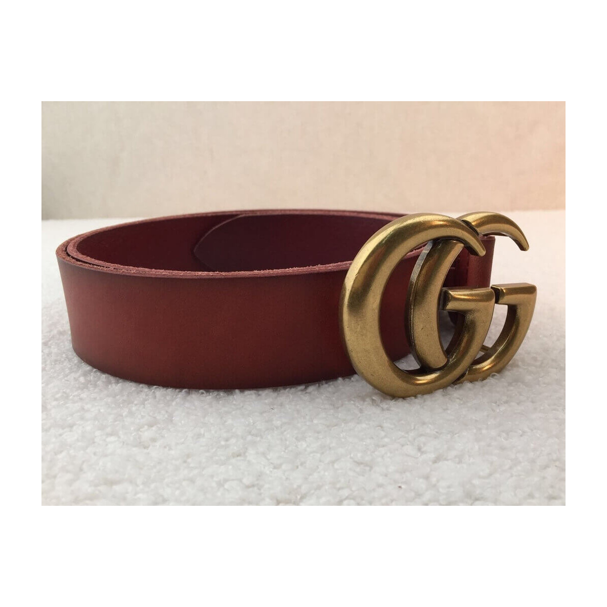 Gucci Leather Belt 40mm With Double G Brass Buckle 406831