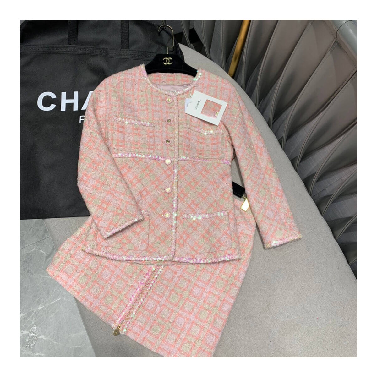 Chanel Vintage Tweed Jacket and Skirt Set A985060