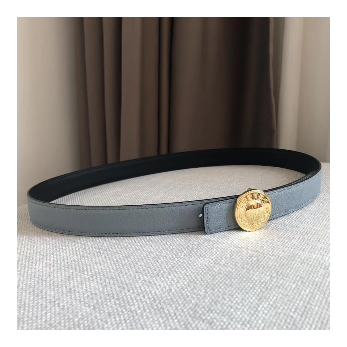 Hermes Bouton Bombe Belt Buckle &amp; Reversible Leather Strap 24mm H0800