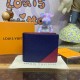 Louis Vuttion Taiga Cowhide Leather Multiple Wallet M30982 Blue/Red