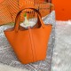 Hermes Picotin Lock Bag in Taurillon Clemence Orange