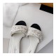 Chanel Satin CC Pearl Sandal Flats 36123