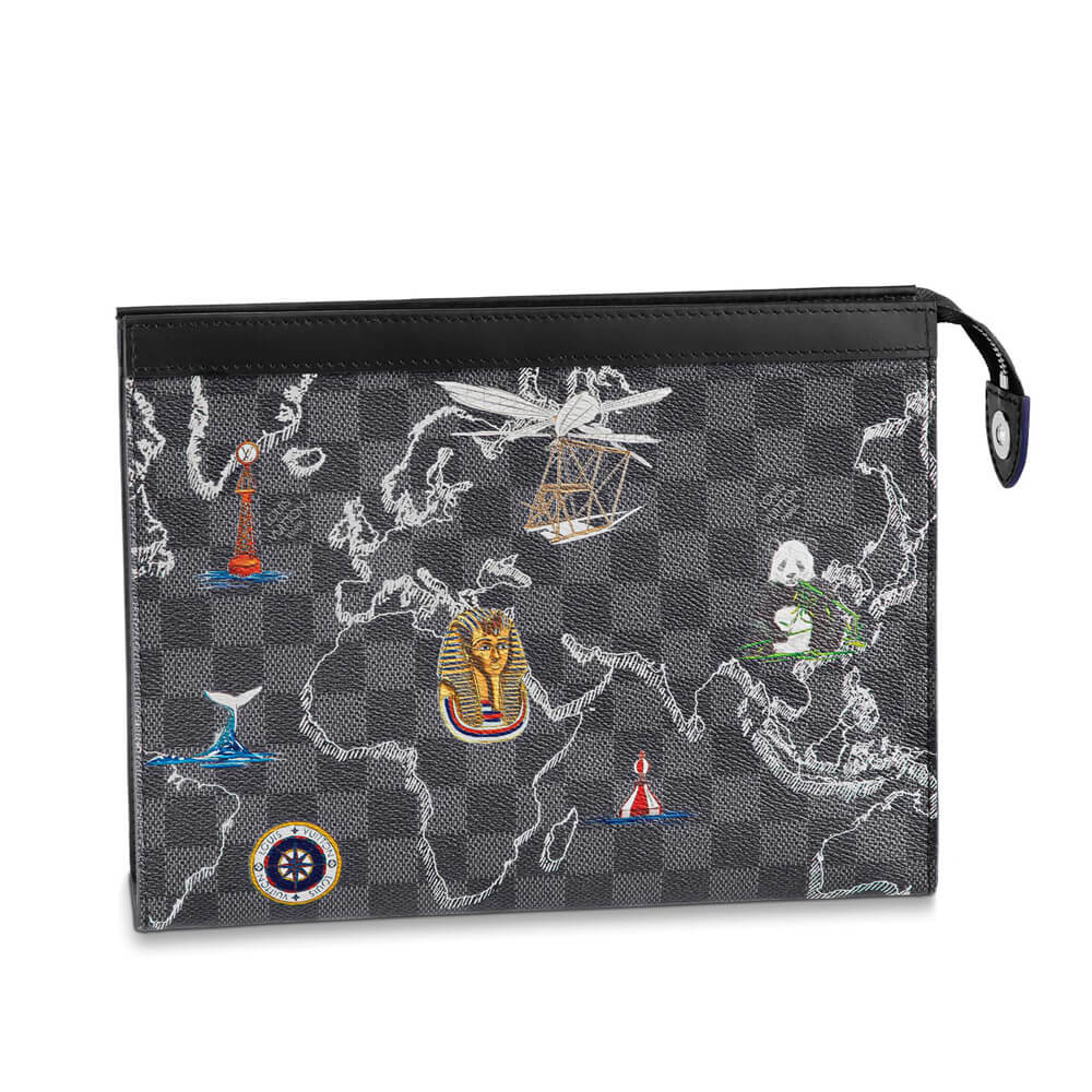 Louis Vuitton Damier Graphite Map Pochette Voyage MM N40205