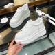 Chanel Grained Calfskin Leather Thick Sole Logo Sneakers G38808 White