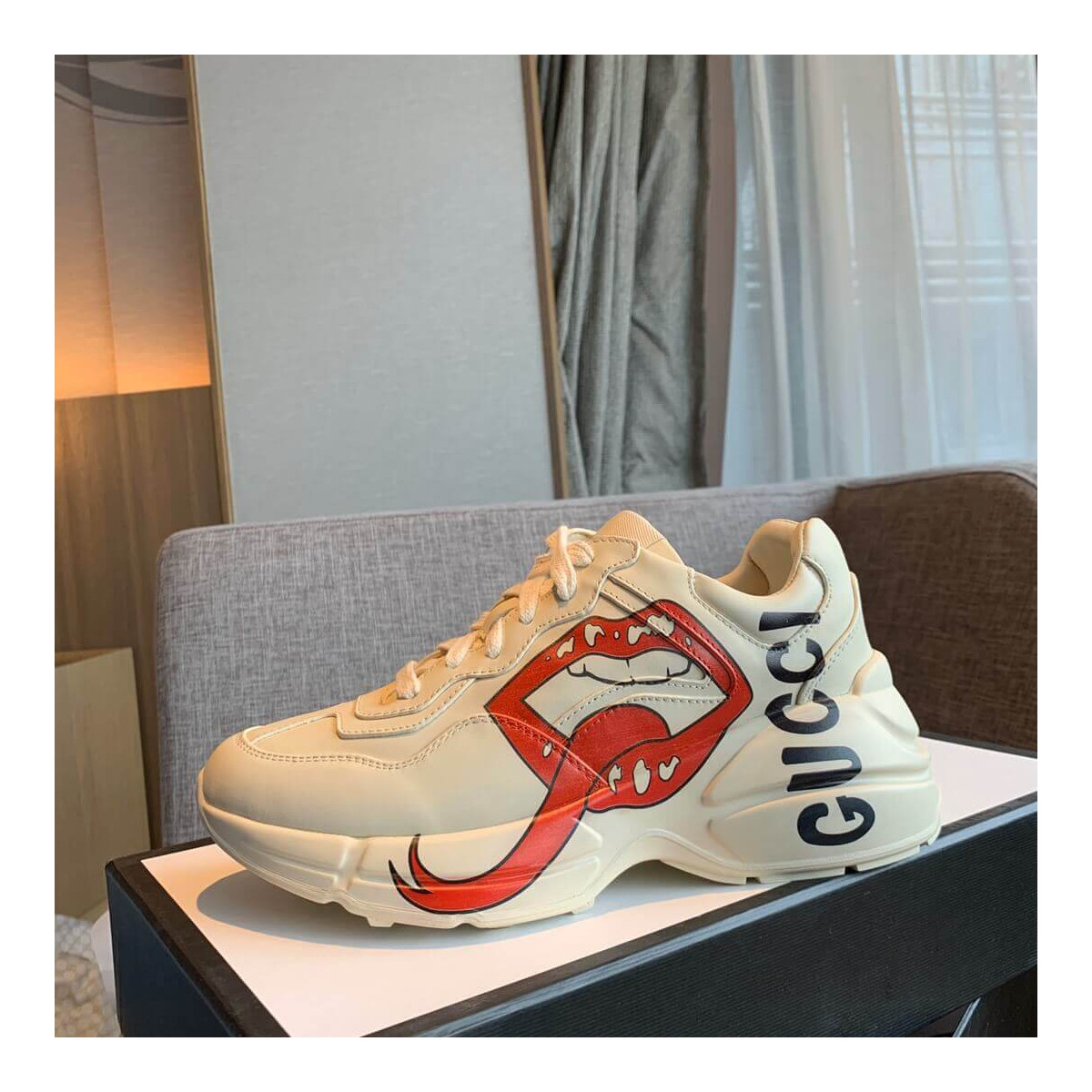 Gucci Rhyton Sneaker With Mouth Print 552093