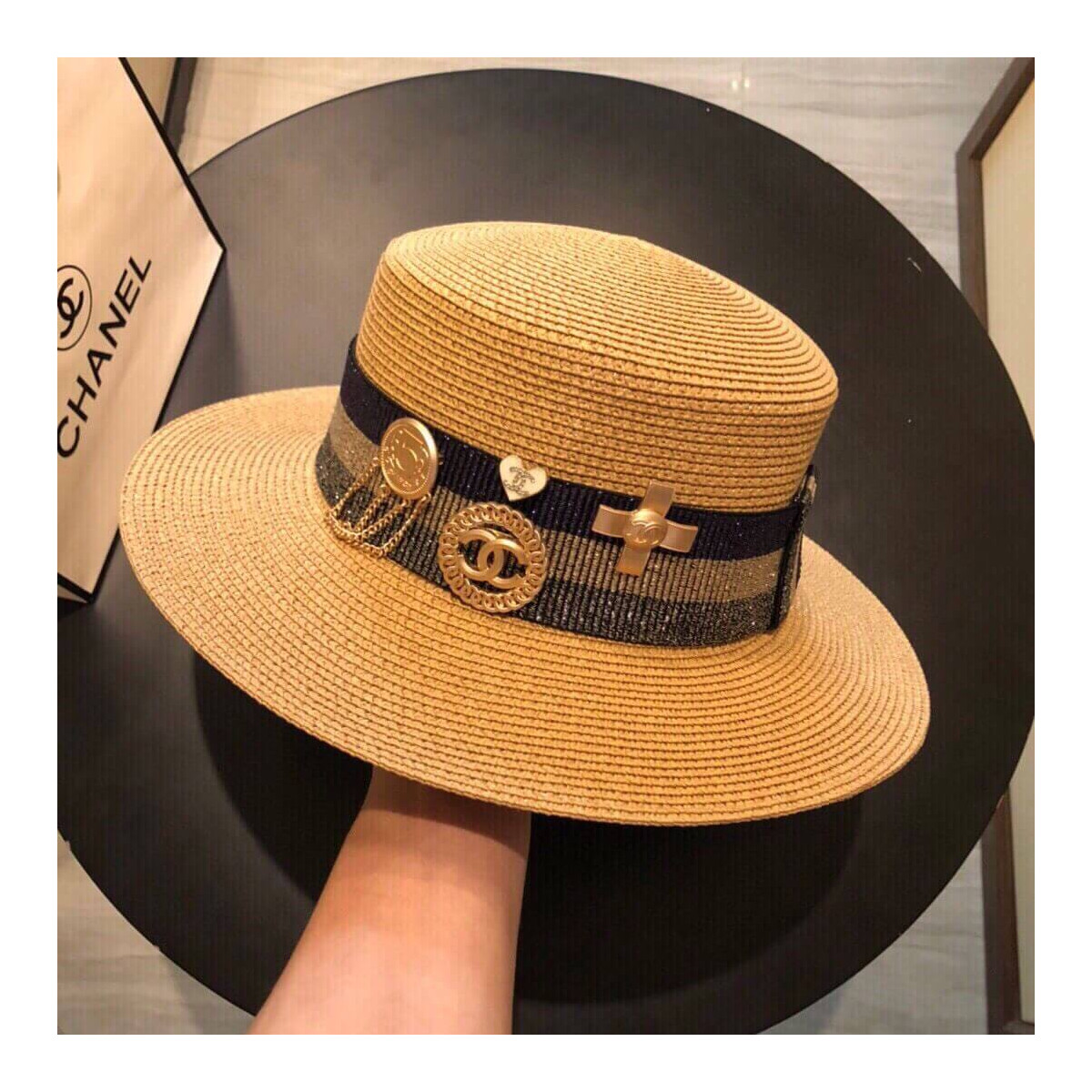 Chanel Badge Fedora Hat D014