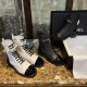 Chanel Quilted Lambskin &amp; Patent Calfskin Lace Up Combat Boots G45005