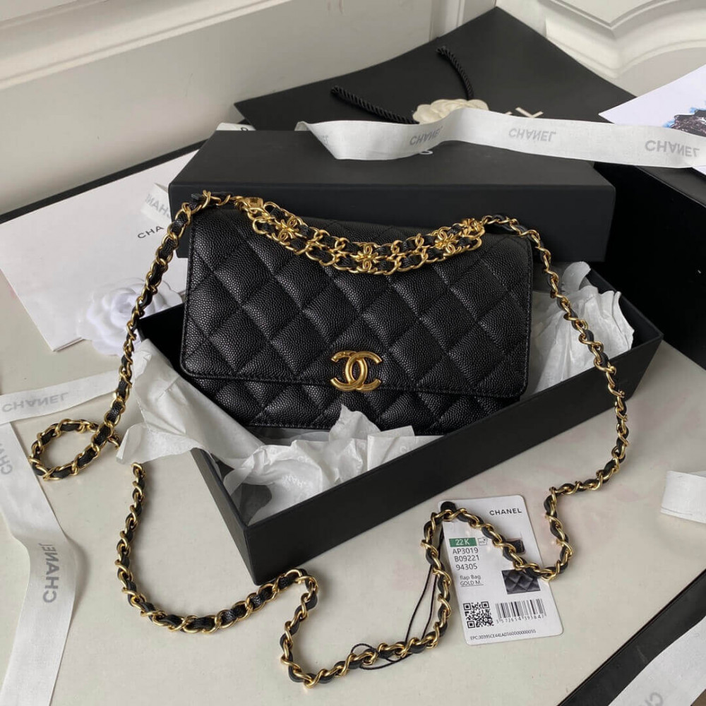 Chanel Grained Calfskin Wallet on Chain AP3019