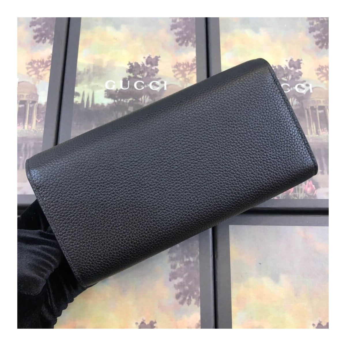 Gucci Zumi Grainy Leather Continental Wallet 573612