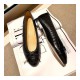 Chanel Crocodile Patent CC Cap Toe Flats Ballerinas G02819