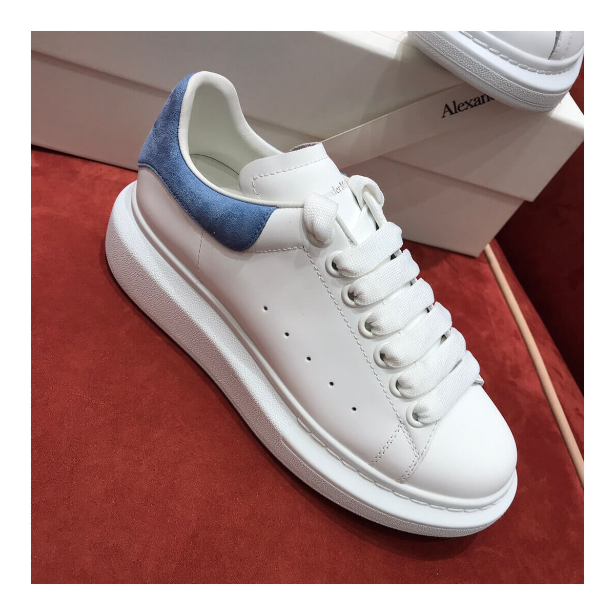 Alexander McQueen Oversized Sneaker 5537 White/Light Blue