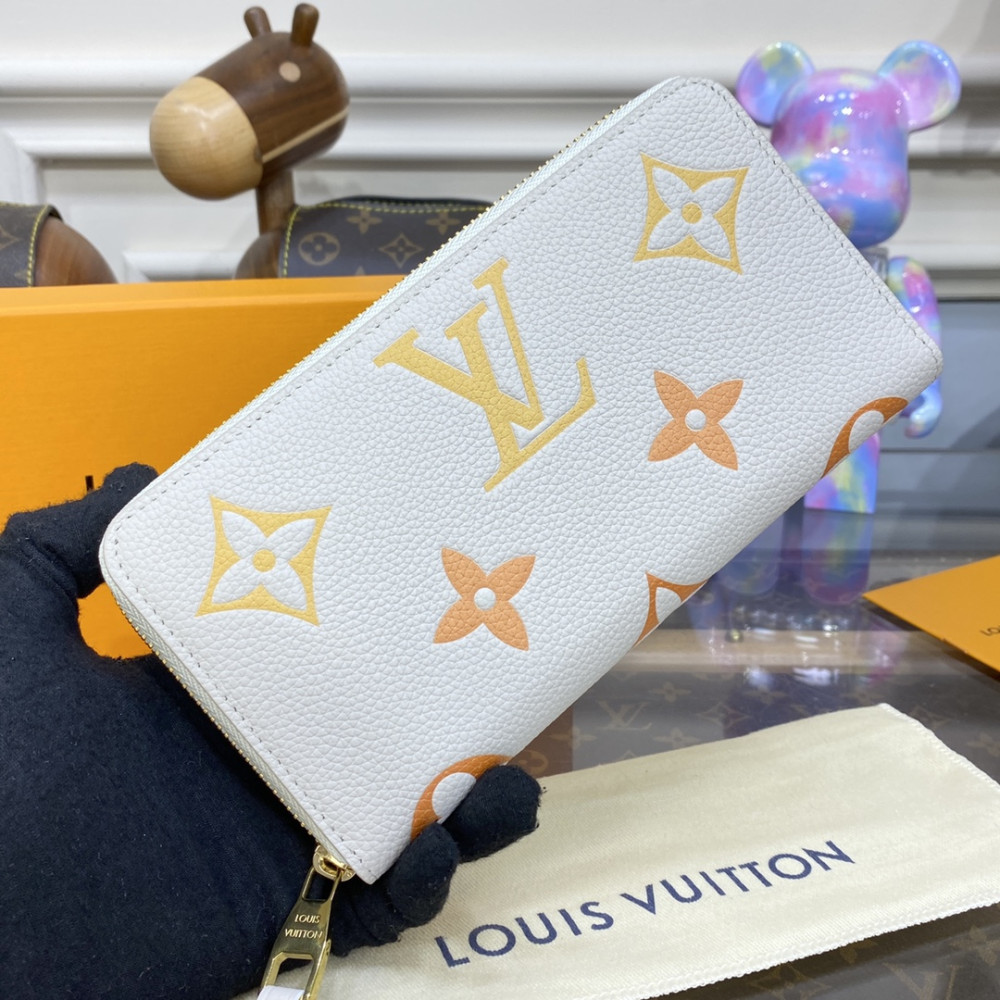 Louis Vuitton Monogram Empreinte Gradient Zippy Wallet M82206 Beige Yellow