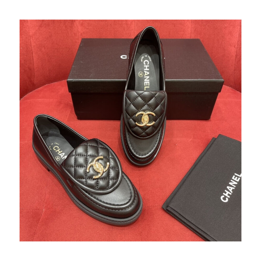 Chanel Black Lambskin Loafer G36646