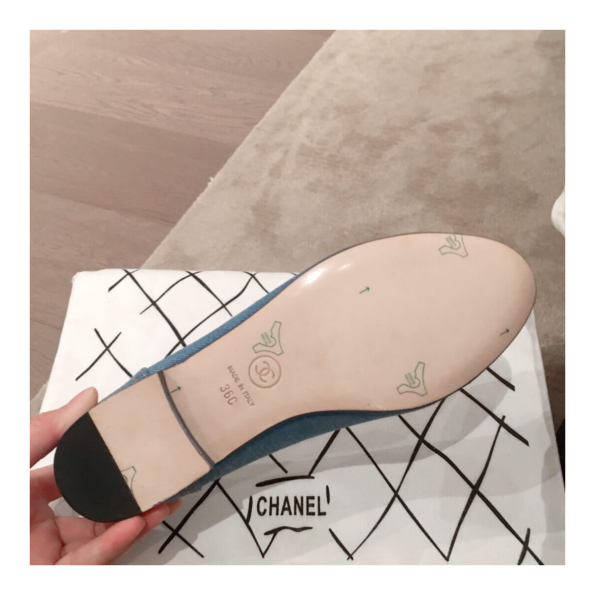 Chanel Denim Logo Ballerinas G35780