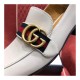 Gucci Calfskin Web Pearl Embellished Mid-Heel Loafer 423559