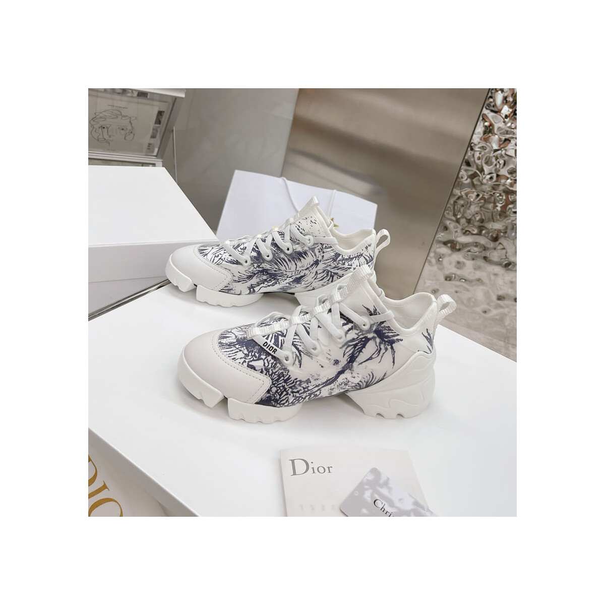 Christian Dior D-Connect Sneaker Blue Palms Printed