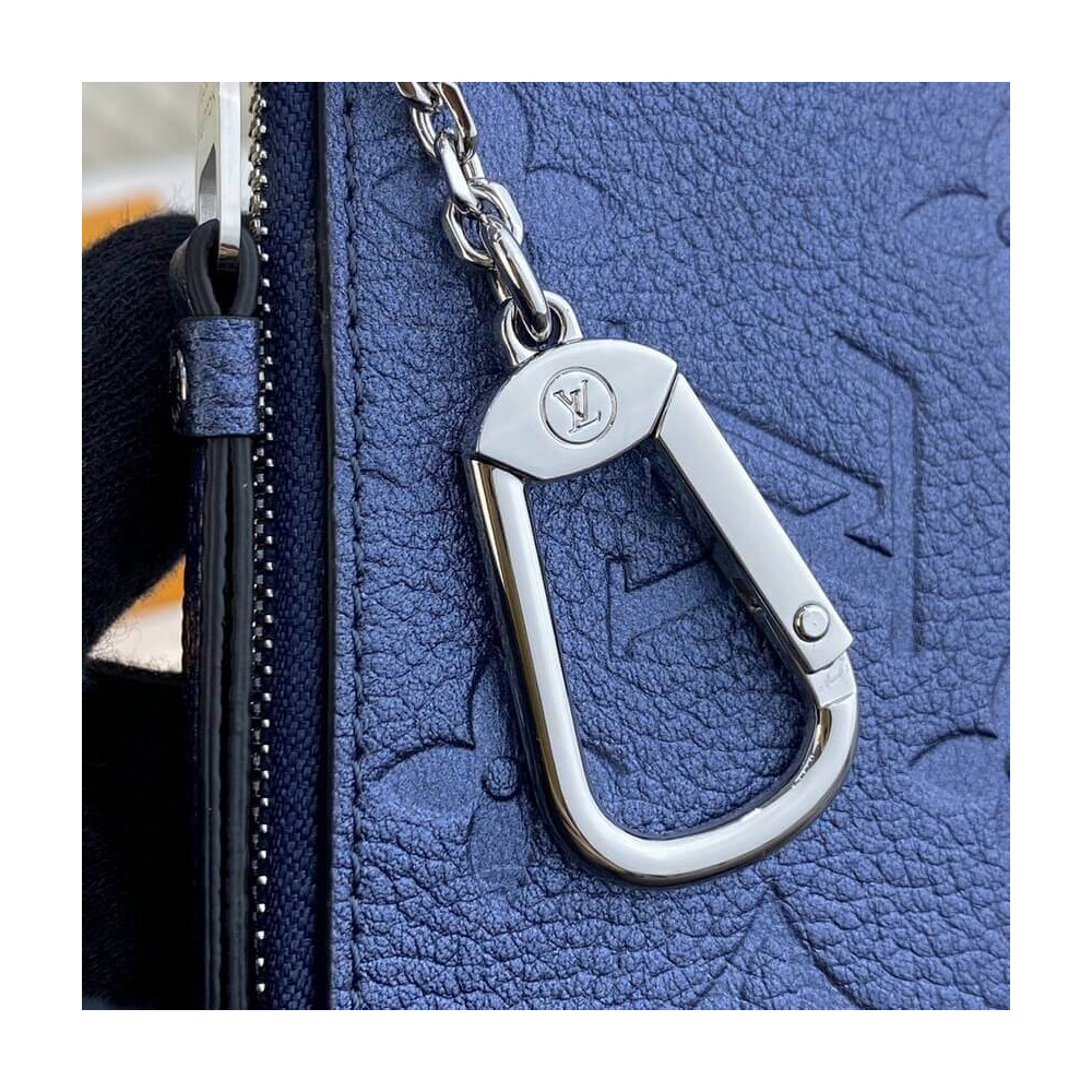 Louis Vuitton Monogram Empreinte Leather Key Pouch M80900 Navy Nacre