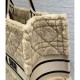 Christian Dior Large Book Tote Beige Cannage Shearling M1286