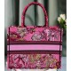 Christian Dior Book Tote Fuchsia Multicolor Toile De Jouy Voyage Embroidery