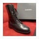 Chanel Calfskin Black Combat Lace-Ups Boots G34953