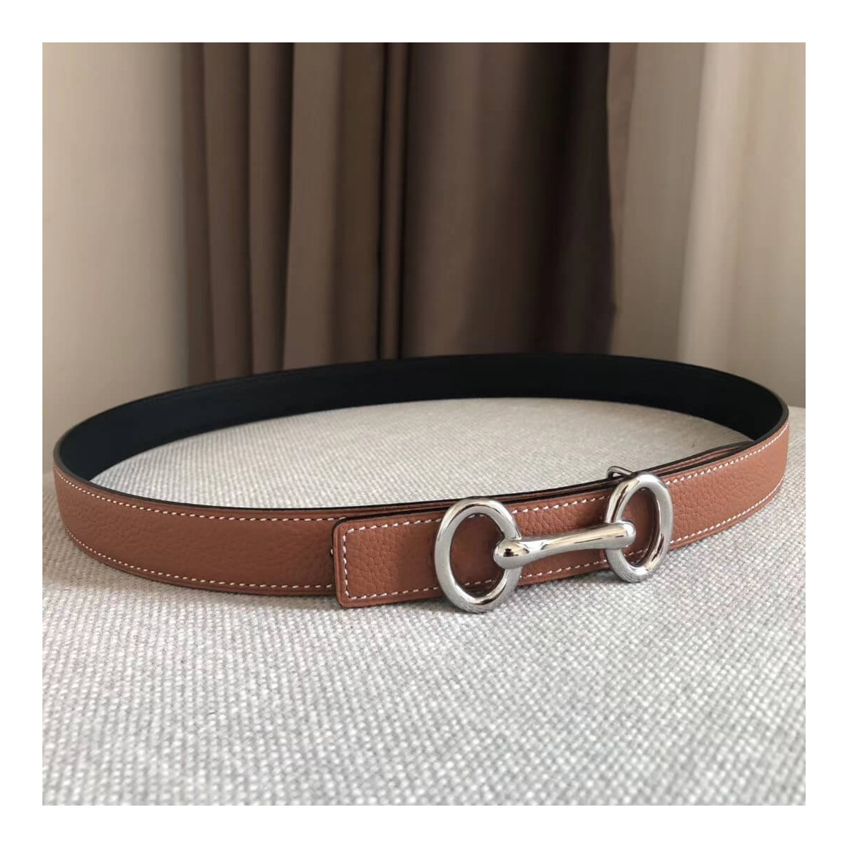 Hermes Gamma Belt Buckle &amp; Reversible Leather Strap 24mm H07536