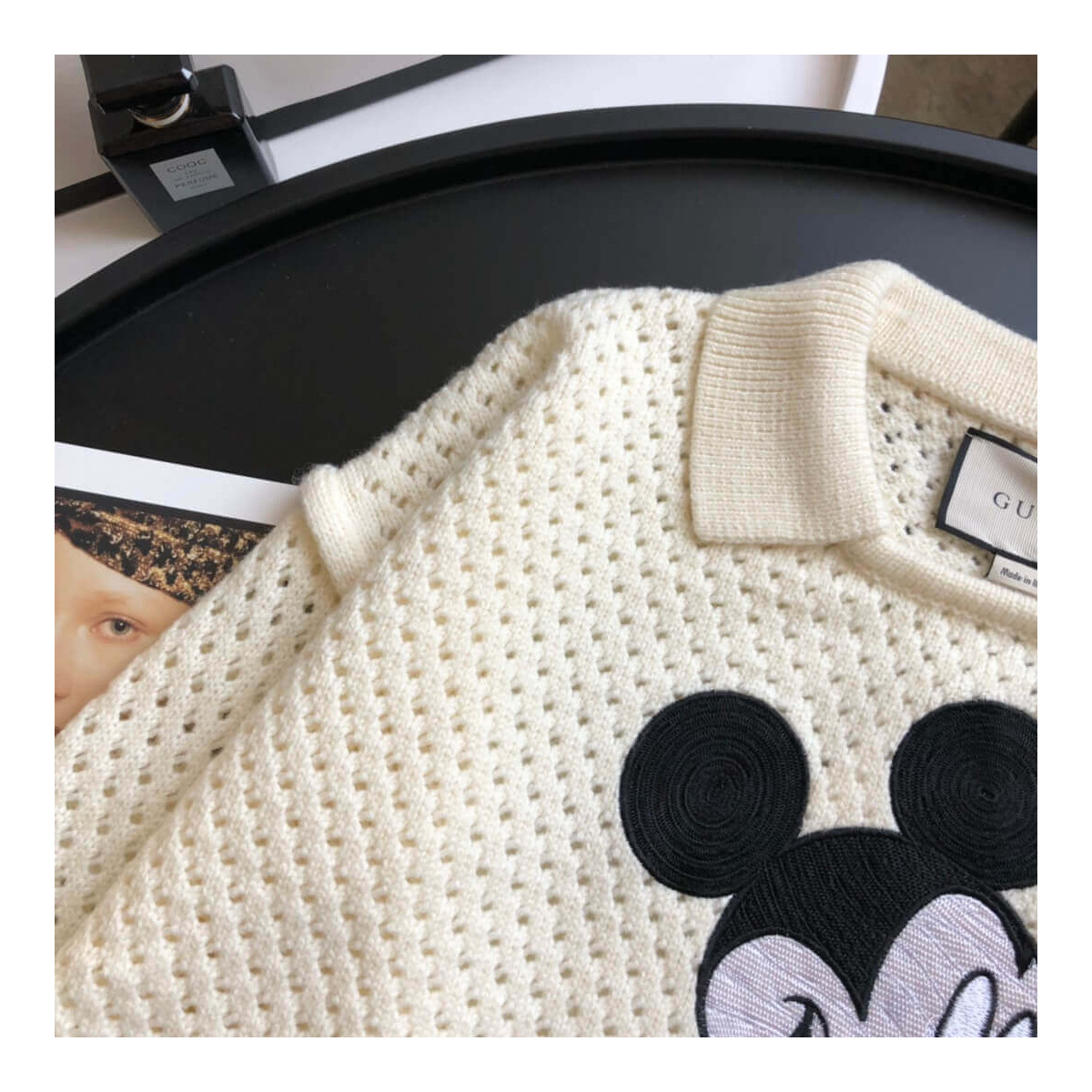 Gucci Mickey Mouse Crochet Applique Wool Sweater 320347