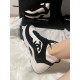 Chanel Fabric &amp; Suede Calfskin Low Top Sneakers White/Black G38033