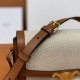 Celine Teen Triomphe Bag In Textile and Calfskin Natural/Tan 188423