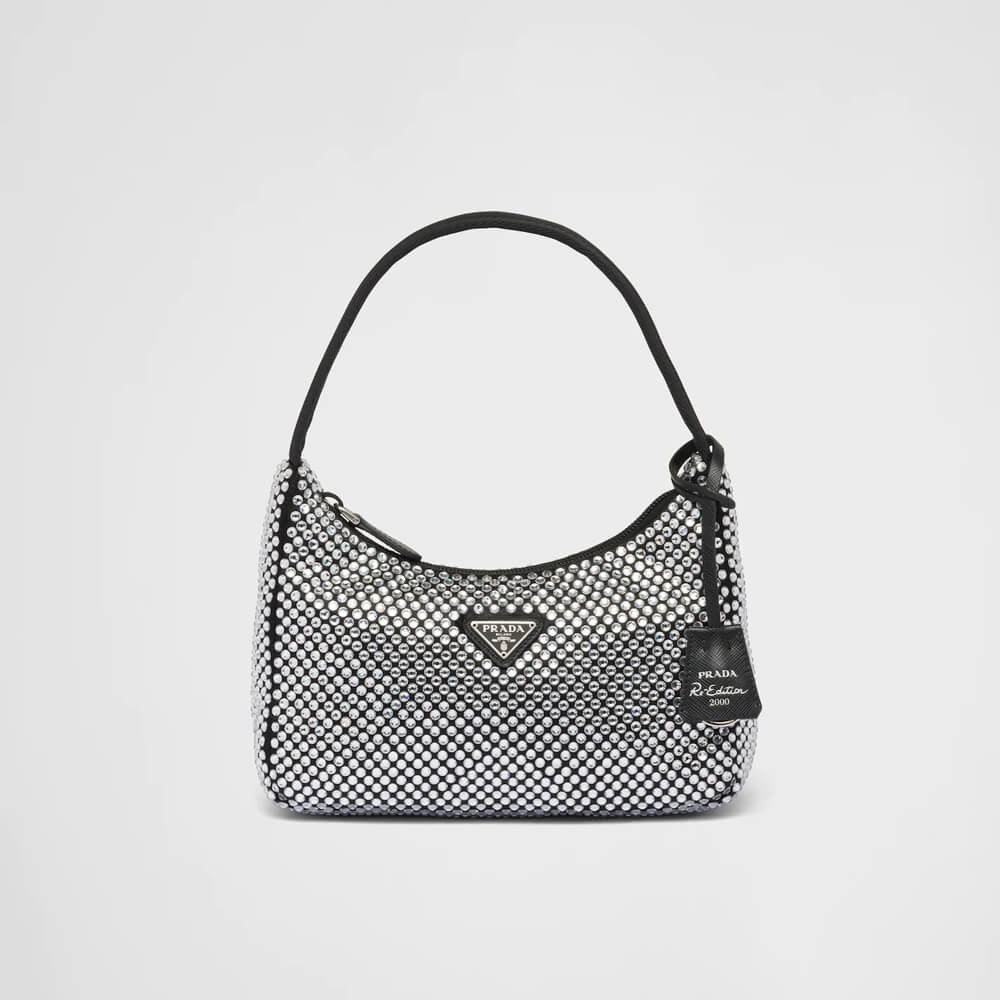 Prada Satin Mini-Bag With Artificial Crystals 1NE515