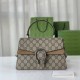 Gucci Small Dionysus Top Handle Bag 739496 Taupe Suede Trim