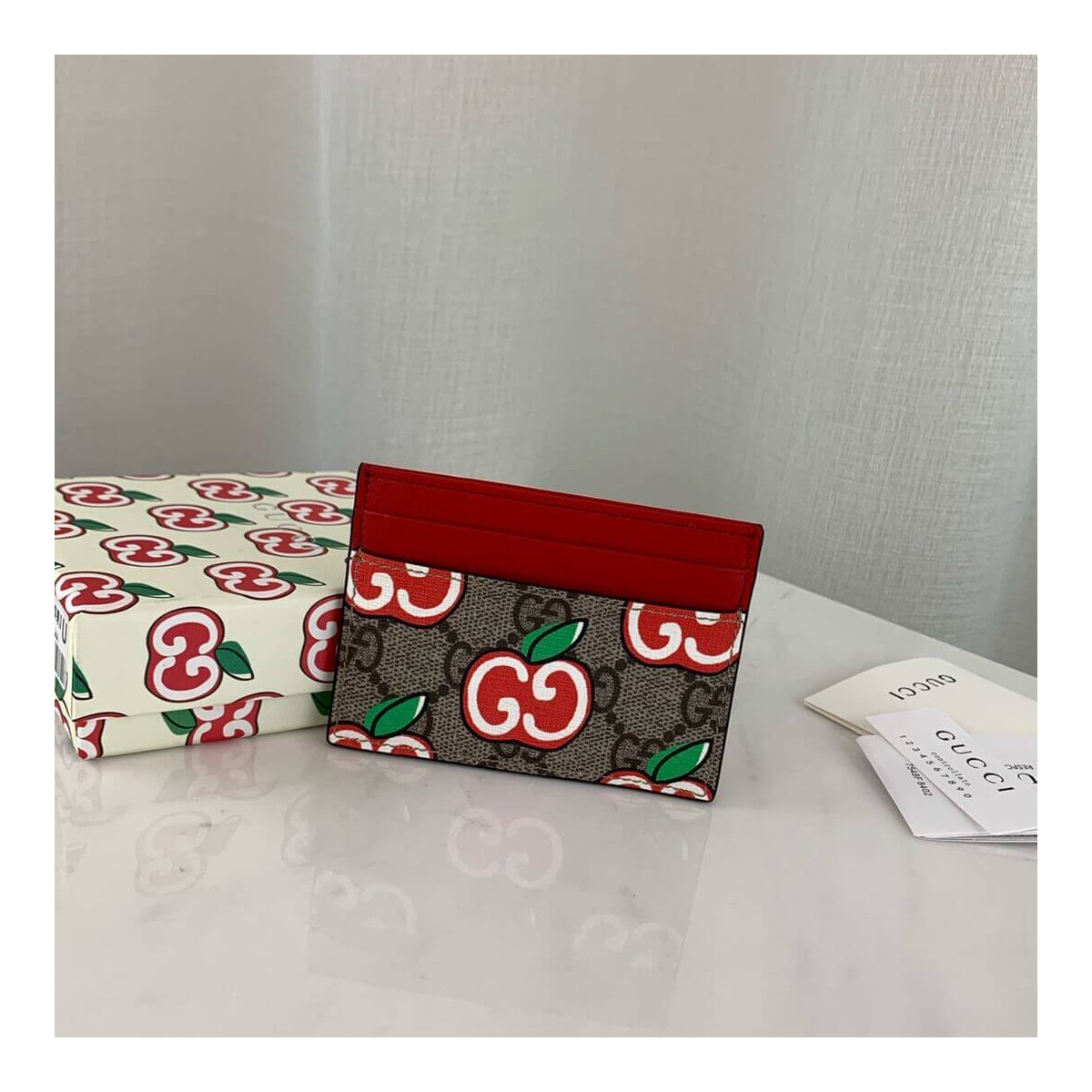 Gucci GG Apple Print Card Case 624898