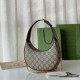 Gucci Half-Moon-Shaped Mini Bag with Interlocking G 726843 Brown