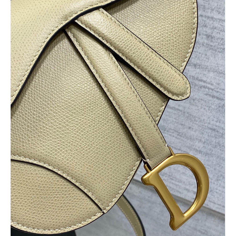 Dior Mini Saddle Bag with Strap Grained Calfskin M0456