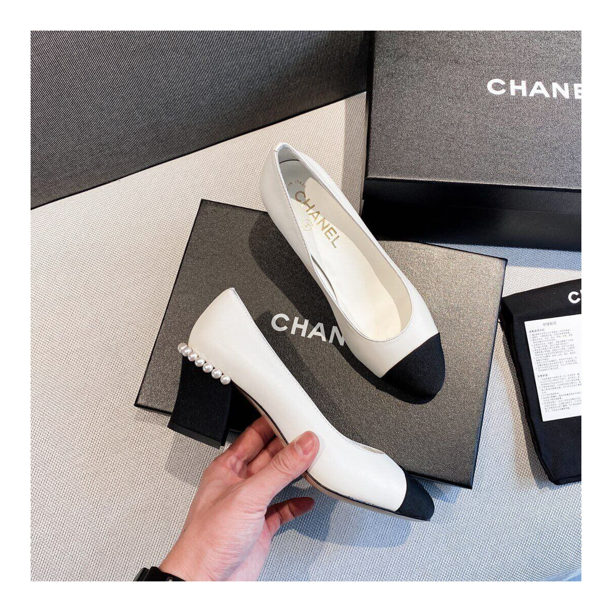 Chanel Pearl Embellished Pumps 32127