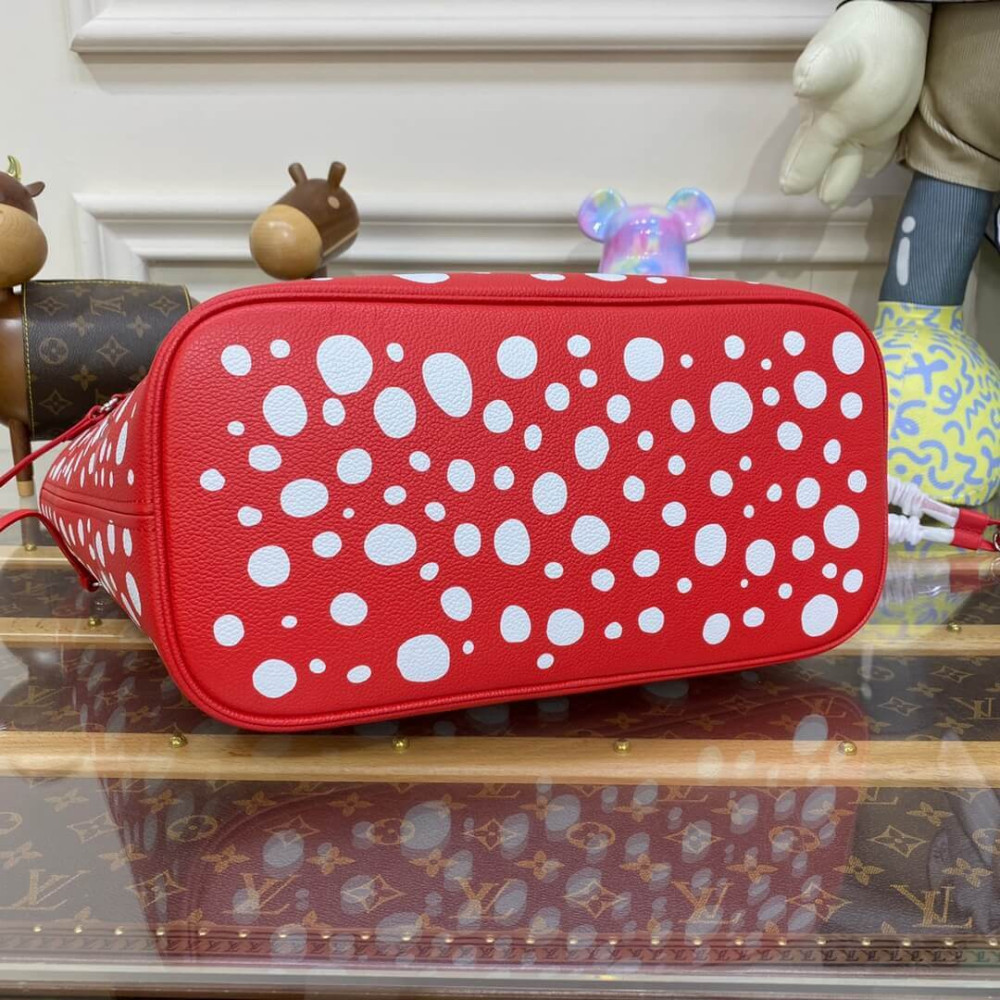 Louis Vuttion Yayoi Kusama Neverfull MM M46422 Red/White