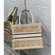 Christian Dior Small Book Tote Beige Cannage Shearling M1265