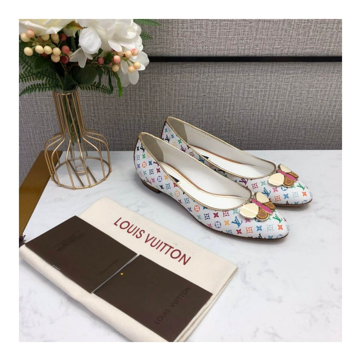 Louis Vuitton Multicolor Primrose Ballerina Flat Shoes 91051