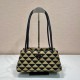 Prada Small Symbole Bag Embroidered Fabric 1BA368 Black/Beige