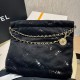 Chanel 22 Small Handbag AS3260 in Black Velvet