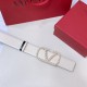 Valentino Vlogo Signature Reversible Belt In Shiny Calfskin With Pearls 40 mm