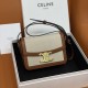 Celine Teen Triomphe Bag In Textile and Calfskin Natural/Tan 188423